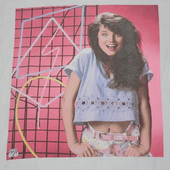 Saved By The Bell White Unisex Tee Kelly Kapowski - Size Medium - Picture 2 of 4